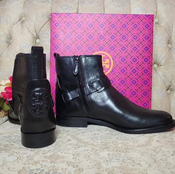 Tory Burch Leather Boots With Monogram in the Back size 10 - Picture 5 of 6